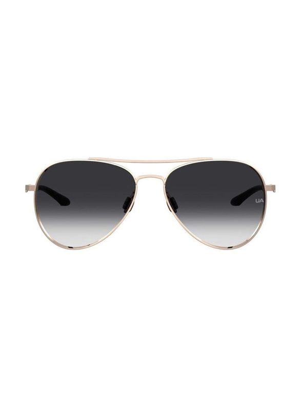 Under Armour Full-Rim Pilot Gold Sunglasses for Men, Grey Lens, UA 0007/G/S 0000 9O, 57/15/140