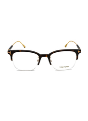 Tom Ford Half-Rim Oval Brown Eyewear Unisex, Transparent Lens, FT5645-D 052, 52/21/145