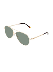 Lacoste Full-Rim Gold Pilot Sunglasses for Men, Polarized Green Lens, L233SP 714, 60/16/140