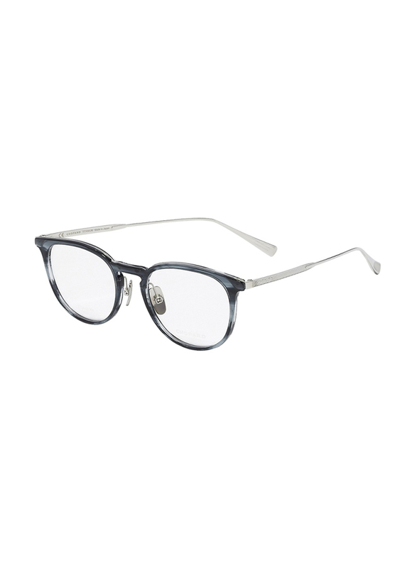 Chopard Full-Rim Square Silver/Blue Eyeglass Frame for Men, Clear Lens, VCH278M 06X8, 51/19/145