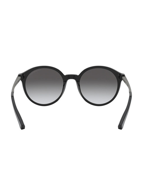 Emporio Armani Full-Rim Round Black Sunglasses for Women, Black/Gradient Gray Lens, 0EA4134 501711, 53/20/140