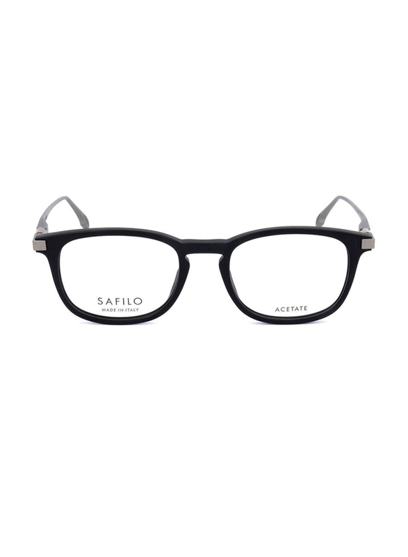 Safilo Full-Rim Square Matte Black Frames for Men, 01 003, 50/20/145