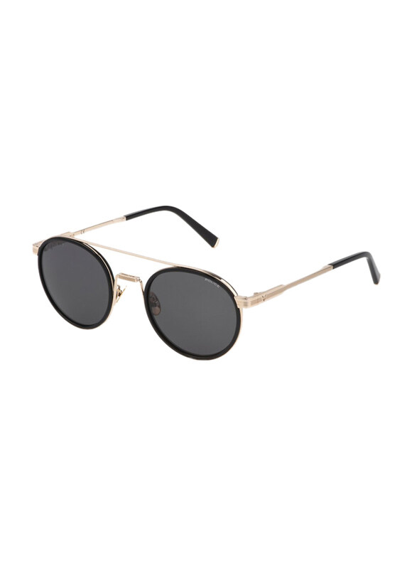 Police Full-Rim Round Gold Sunglasses Unisex, Black Lens, SPLC48 0BLK, 51/14/145