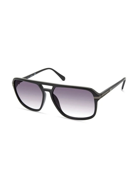 Guess Full-Rim Rectangular Black Sunglasses for Men, Black Lens, GF5071 01B, 60/15/145