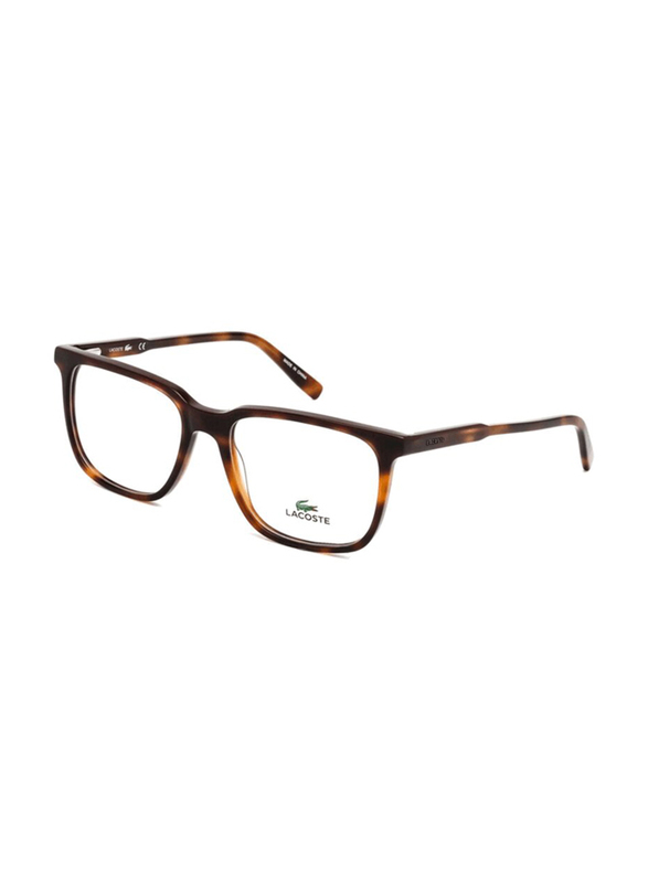 Lacoste Full-Rim Rectangular Tortoise Eyeglass Frames for Men, Transparent Lens, L2861 219, 54/17/145