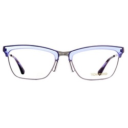 Tom Ford Full-Rim Aviator Lilac/Grey Eyeglass Frames Unisex, Clear Lens, FT5392 80, 54/18/135