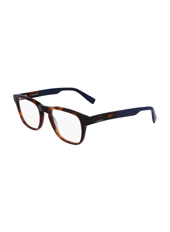Lacoste Full-Rim Square Tortoise Sunglasses for Men, Transparent Lens, L2909 240, 51/20/145