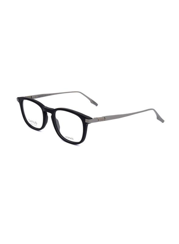 

Safilo Full-Rim Square Matte Black Frames for Men, 01 003, 50/20/145