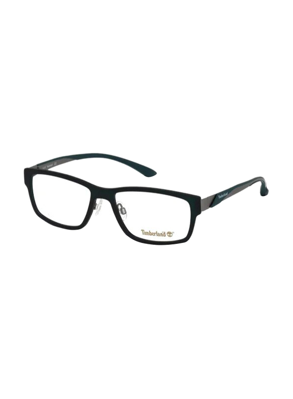 Timberland Full-Rim Square Black Eyeglass Frames for Men, Transparent Lens, TB1351 097, 56/17/145