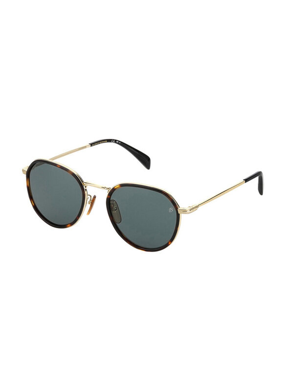 

David Beckham Full-Rim Oval Havana Brown/Gold Sunglasses Unisex, Green Lens, DB1010/G/S 08654QT, 54/21/145