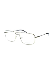Trussardi Full-Rim Pilot Silver Eyewear for Men, Transparent Lens, VTR484 580579