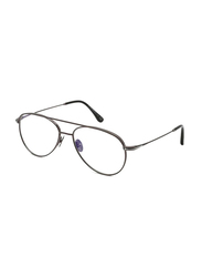Tom Ford Full-Rim Pilot Gunmetal Eyeglasses for Men, Transparent Lens, FT5693-B 008, 57/16/145