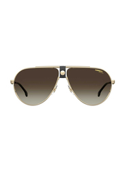 Carrera Full-Rim Pilot Gold Sunglasses for Men, Brown Lens, CA1033/S 203370 J5G HA, 63/11/140