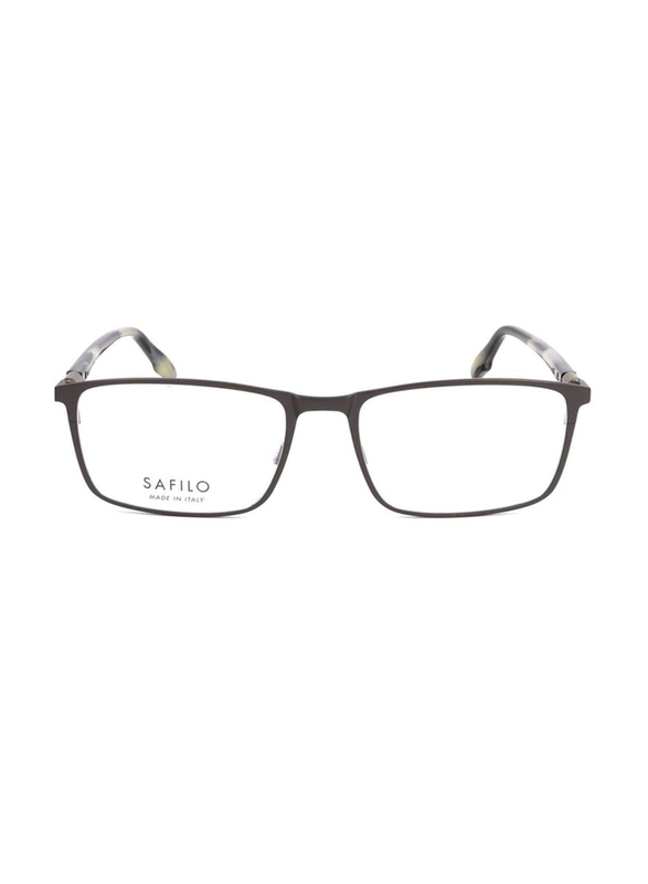 Safilo Full-Rim Rectangle Grey Frames for Men, 05 R80, 56/18/145