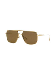 Chopard Full-Rim Square Shiny Gray Gold Sunglasses for Men, Smoke Lens, SCHF83M 8L7P, 60/16/145