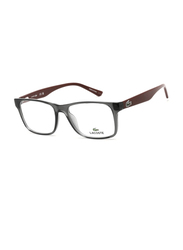 Lacoste Full-Rim Rectangular Grey Sunglasses for Men, Transparent Lens, L2741 035, 53/17/145
