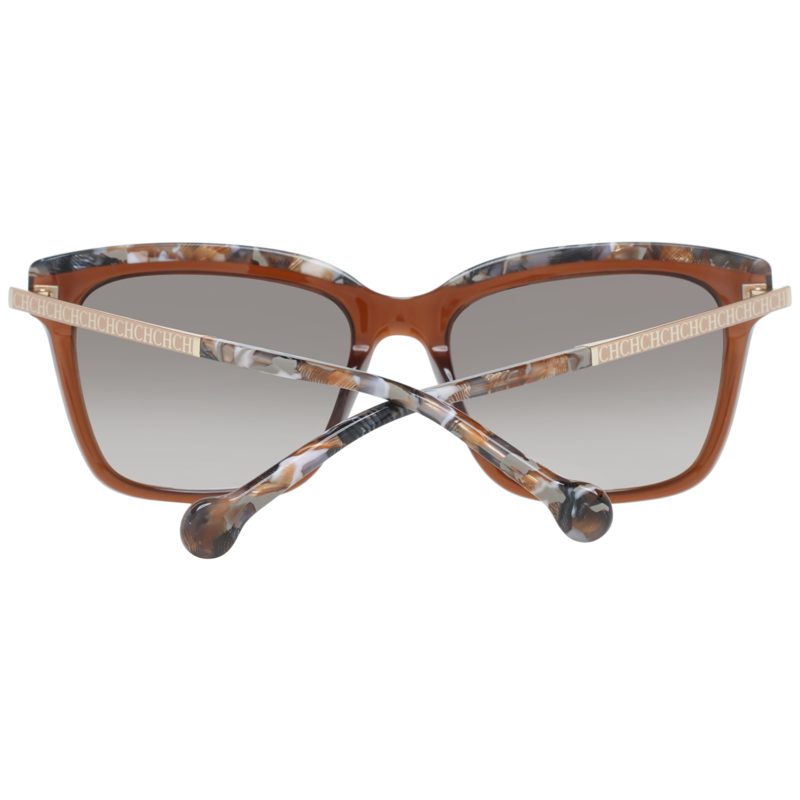 Carolina Herrera Full-Rim Square Shiny Moss Brown Sunglasses for Women, Black Lens, SHE689 5409GW, 54/18/140