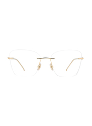 Jimmy Choo Rimless Square Gold Eyeglass Frames Unisex, Transparent Lens, JC363 0DDB 00