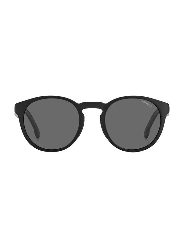Carrera Polarized Full-Rim Round Matte Black Sunglasses for Men, Grey Lens, CA8056/S 00351M9, 51/22/140