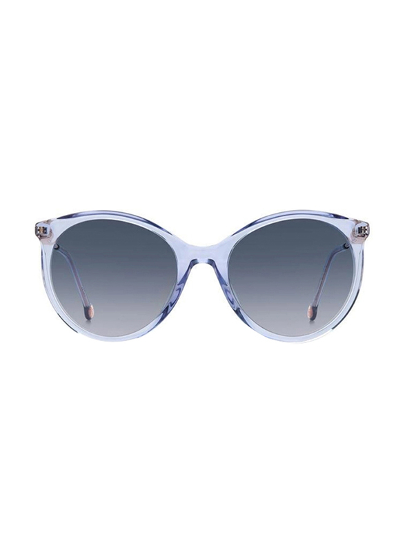 Carolina Herrera Full-Rim Round Transparent Azure Sunglasses for Women, Violet Shaded Lens, CH 0069/S 0MVU DG, 56/20/145