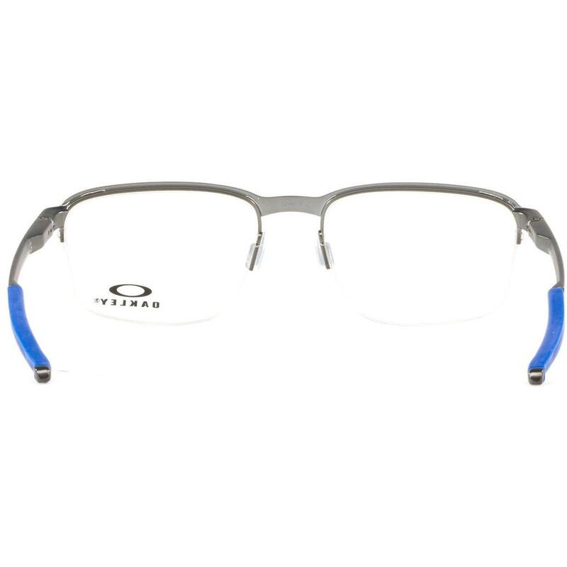 Oakley Cathode Half-Rim Square Matte Gunmetal Eyeglass Frame for Men, Clear Lens, 0OX3233-04, 52/13/185