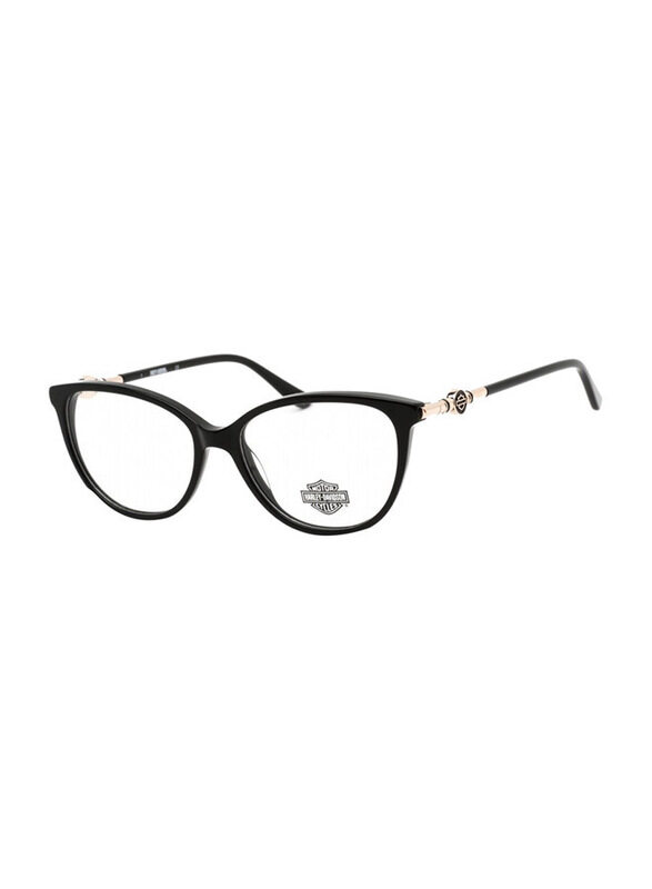 

Harley Davidson Full-Rim Cat Eye Shiny Black Frames for Women, HD0562 001, 52/15/140