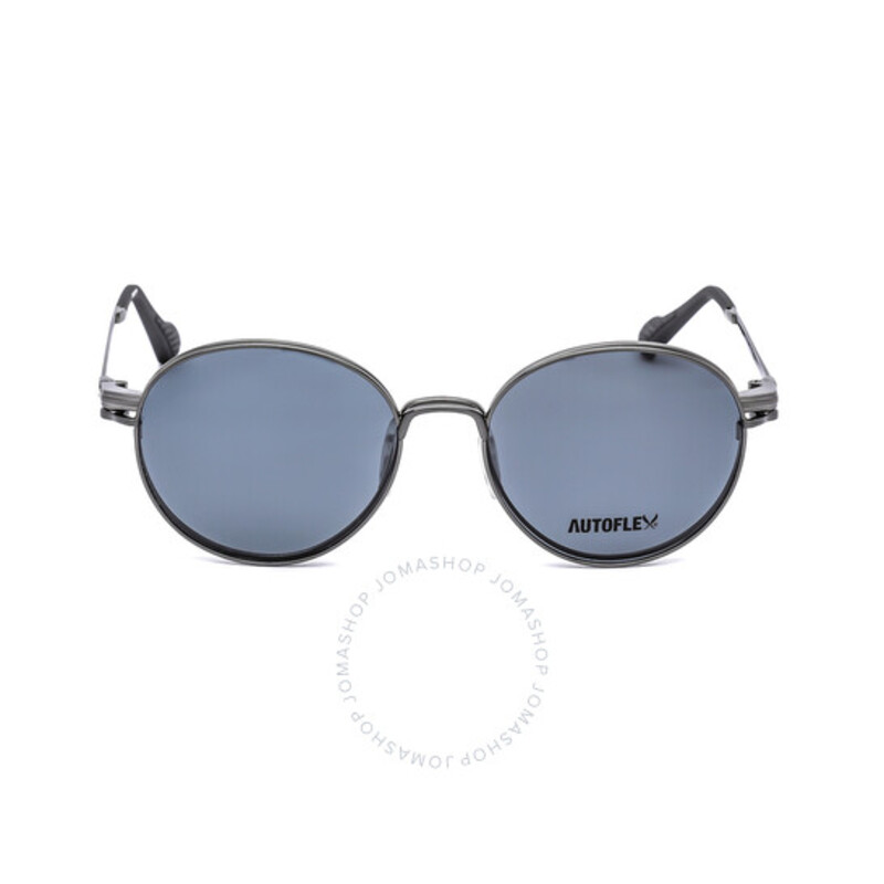 Flexon Clipon Full-Rim Round Gunmetal Sunglasses Unisex, Grey Lens, AF202 33, 51/17/140