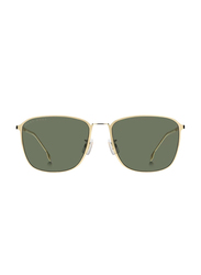 Hugo Boss Full-Rim Square Gold Sunglasses for Men, Green Lens, 1405/F/SK 0J5G QT, 59/18/145