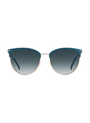Carolina Herrera Full-Rim Square Gold/Green/Blue Sunglasses for Women, Gradient Dark Green Lens, 0037/S 0PEF 08, 58/18/145