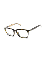 Hugo Boss Full-Rim Rectangle Black Eyewear Frames For Men, Mirrored Clear Lens, 0906/F 00R6 00