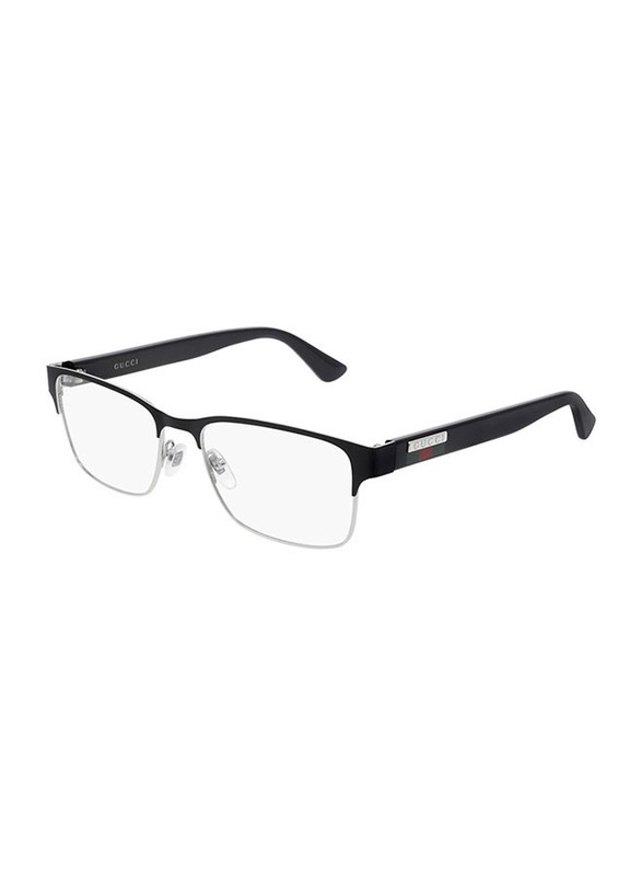 Gucci Half-Rim Brow Line Black Eyeglasses Frame for Men, Transparent Lens, ‌GG0750O 001, 56/18/150