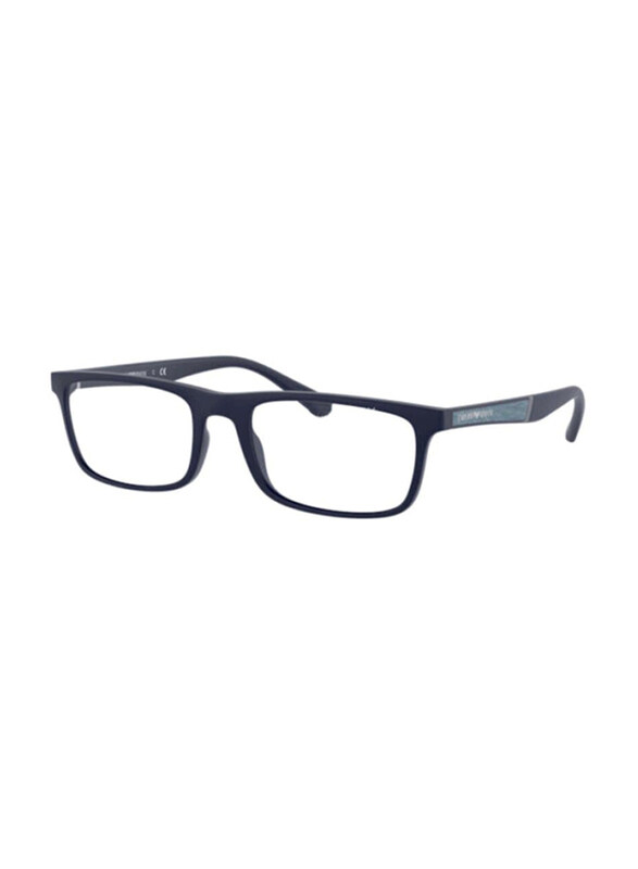 

Emporio Armani Full-Rim Rectangle Black Eyeglass Frames Unisex, Transparent Lens, 0EA3171F 5080, 56/20/145