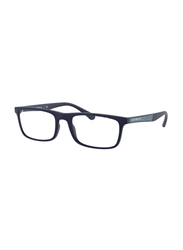Emporio Armani Full-Rim Rectangle Black Eyeglass Frames Unisex, Transparent Lens, 0EA3171F 5080, 56/20/145