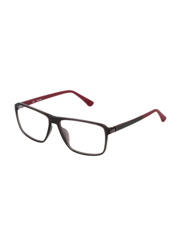 

Police Zenith 3 Full-Rim Square Shiny Transparent Brown Frames for Men, VPLD09 07GN, 58/14/145