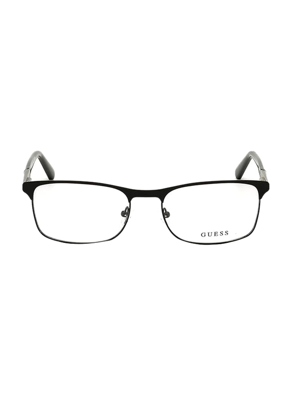 Guess Half-Rim Rectangle Matte Black Frames for Men, GU1981 002