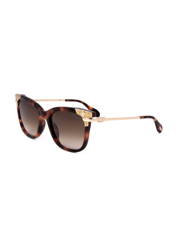 Blumarine Full-Rim Square Tortoise Sunglasses for Women, Brown Lens, SBM164S 09AJ, 54/18/140