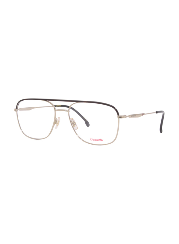 Carrera Full-Rim Square Silver Eyeglass Frames for Men, Transparent Lens, CARRERA211 03YG 00, 56/17/150