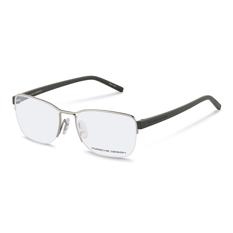 

Porsche Design Half-Rim Brow Line Grey Eyeglass Frames for Unisex, Clear Lens, P8357 B 5217, 54/18/145