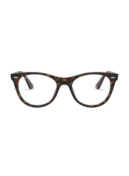 Ray-Ban Full-Rim Round Tortoise Eyeglass Frames for Women, Transparent Lens, RX2185V 2012, 50/18/145