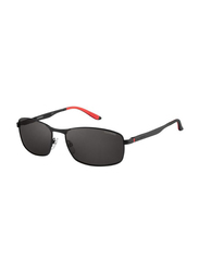 Carrera Polarized Full-Rim Rectangle Matte Black Sunglasses for Men, Grey Lens, CA8012/S 00360M9, 60/17/140