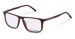 Porsche Design Full-Rim Rectangle Red Eyeglass Frames for Men, Clear Lens, P8299 B 5314, 53/14/140