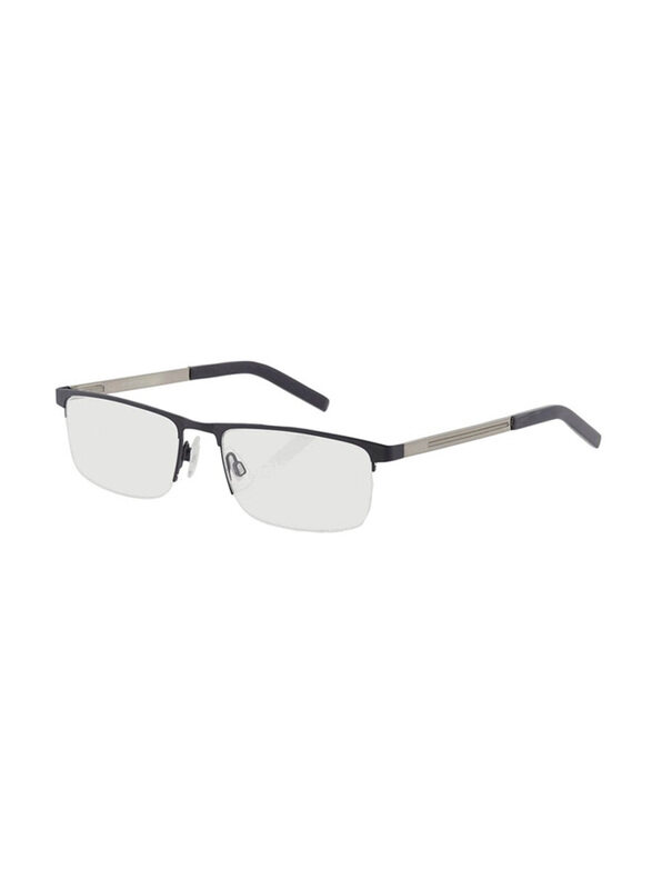 Hugo Half-Rim Rectangle Black Eyewear Frames For Men, Mirrored Clear Lens, HG1117 0FLL 00