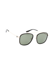 BMW Polarized Full-Rim Square Black Sunglasses For Women, Green Lens, BW0015 28N