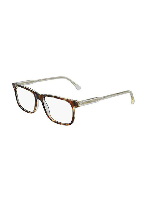 Lacoste Full-Rim Square Havana Eyeglass Frames Unisex, Transparent Lens, L2852 218, 55/16/145