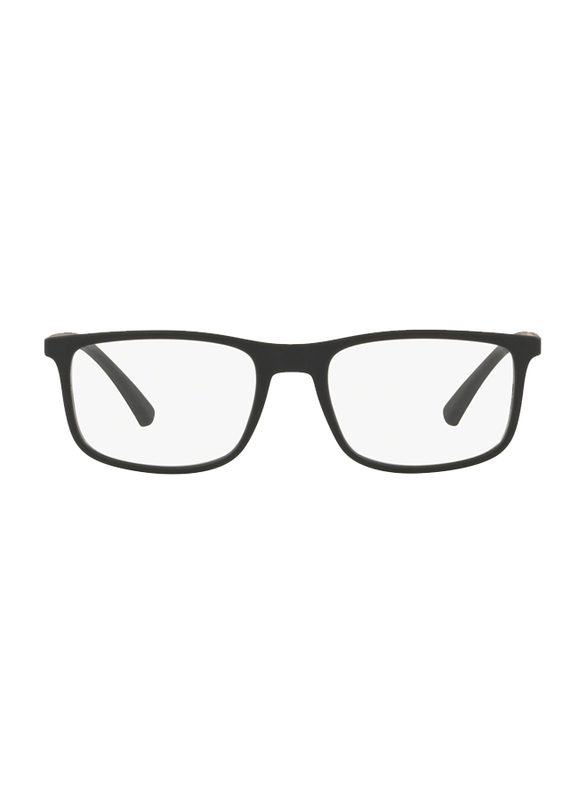 Emporio Armani Full-Rim Square Rubber Black Frame for Men, EA3135 5063, 55/18/140