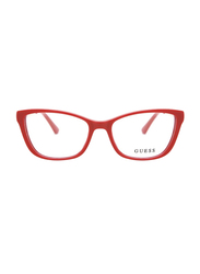 Guess Full-Rim Square Red Sunglasses Frame For Women, Clear Lens, GU2721 066, 54/16/140