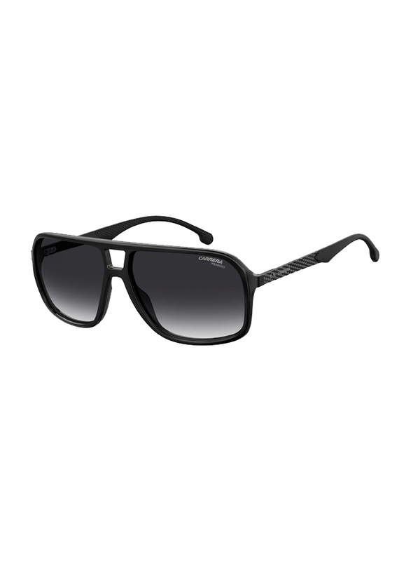 Carrera Full-Rim Navigator Black Sunglasses for Men, Grey Gradient Lens, 8035/S 0807 9O, 61/14/145