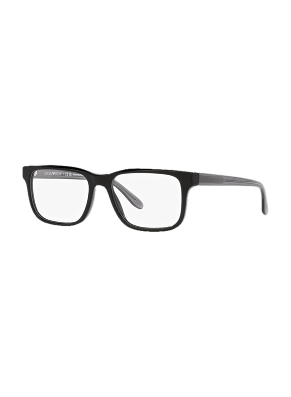 Emporio Armani Full-Rim Rectangle Black Frame for Men, EA3218 5017, 53/17/145