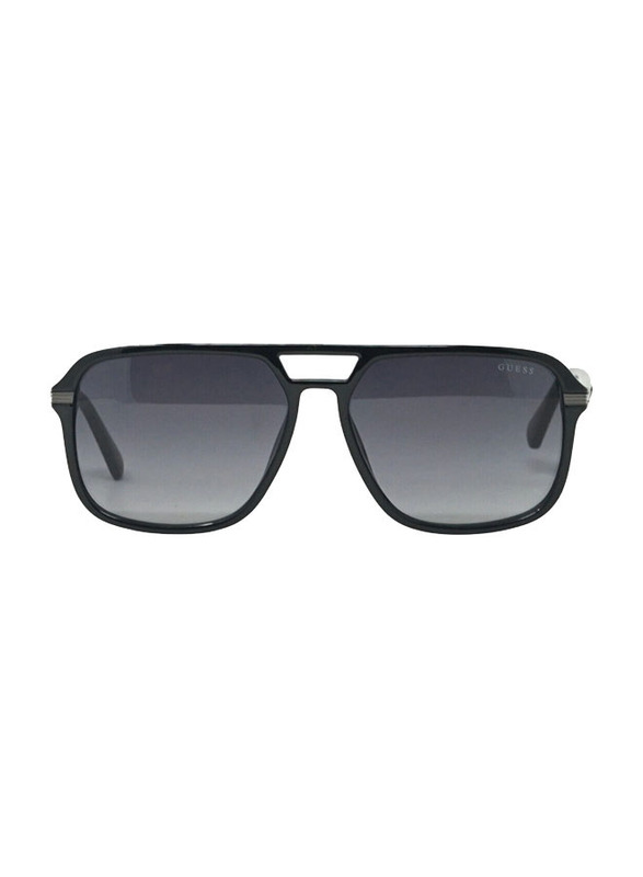 Guess Full-Rim Rectangular Black Sunglasses for Men, Black Lens, GF5071 01B, 60/15/145