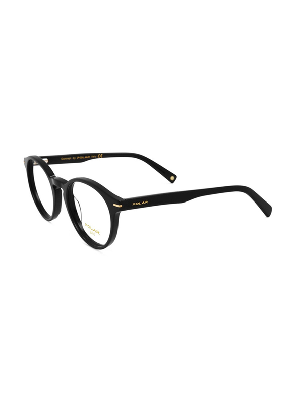 Polar Full-Rim Round Shiny Black Frame Unisex, Gold 11 77, 49/21/145